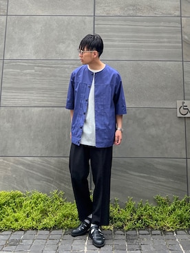 「URBAN RESEARCH Sonny Label（アーバンリサーチサニーレーベル）の『吸水速乾』『セットアップ対応』クイックドライワイドTシャツ（Tシャツ/カットソー）」を使った、 松波 侑亮さん（メンズ・164cm）の夏コーディネート