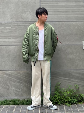 「alpha_industries_japan」｜ 松波 侑亮さん（メンズ・164cm）の秋コーディネート