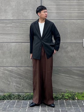 「EDWIN（エドウィン）のアイテム（スラックス）」を使った、 松波 侑亮さん（メンズ・164cm）の春コーディネート