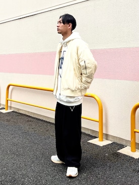 「GLOSTER（グロスター）のアイテム」を使った、 松波 侑亮さん（メンズ・164cm）の秋コーディネート