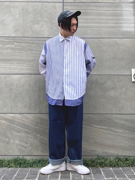 「Lee」｜「アイテム（ジャージ）」を使った、 松波 侑亮さん（メンズ・164cm）の冬コーディネート