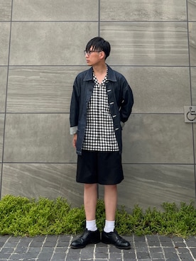 「デニムっていいよね」｜「アイテム（カバーオール）」を使った、 松波 侑亮さん（メンズ・164cm）の夏コーディネート