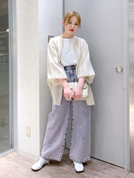 「JEANASIS（ジーナシス）のアイテム（その他シューズ）」を使った、みくてぃさん（レディース・161cm）の春コーディネート