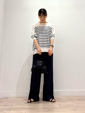 「PLAKTON（プラクトン）のPLAKTON　フラットサンダル（サンダル）」を使った、amiさん（レディース・160cm）の夏コーディネート