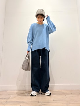 「アイテム（ニットキャップ/ビーニー）」を使った、amiさん（レディース・160cm・30代）の秋コーディネート