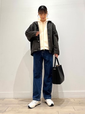 「RODE SKO（ロデスコ）のワンハンドル3WAYバッグ（ハンドバッグ）」を使った、amiさん（レディース・160cm）の秋コーディネート