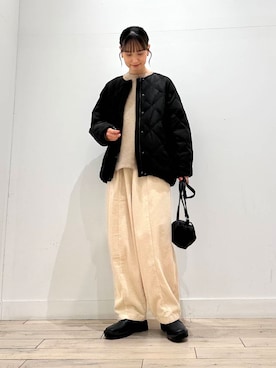 「キルトダウン」｜amiさん（レディース・160cm）の冬コーディネート