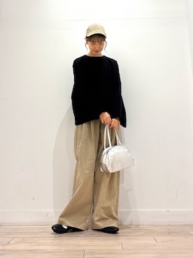 「URBAN RESEARCH DOORS（アーバンリサーチドアーズ）のスクエアトゥリボンミュール（サンダル）」を使った、amiさん（レディース・160cm）の秋コーディネート