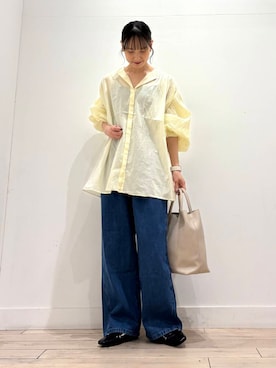 「URBAN RESEARCH DOORS（アーバンリサーチドアーズ）のコットンボイルギャザーブラウス（シャツ/ブラウス）」を使った、amiさん（レディース・160cm）の春コーディネート