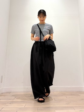 「LAATO（ラート）のfast dry fes pants（その他パンツ、グレー系）」を使った、amiさん（レディース・160cm）の夏コーディネート