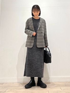 「FORK&SPOON」｜「アイテム（セットアップ）」を使った、amiさん（レディース・160cm）の秋コーディネート