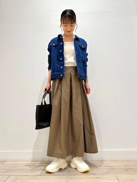 「アイテム（デニムジャケット）」を使った、amiさん（レディース・160cm）の夏コーディネート