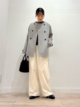 「アイテム（ピーコート）」を使った、amiさん（レディース・160cm）の冬コーディネート