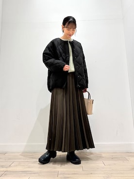 「キルトダウン」｜amiさん（レディース・160cm）の冬コーディネート
