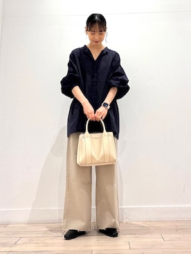 「URBAN RESEARCH DOORS（アーバンリサーチドアーズ）のコットンボイルギャザーブラウス（シャツ/ブラウス）」を使った、amiさん（レディース・160cm）の春コーディネート