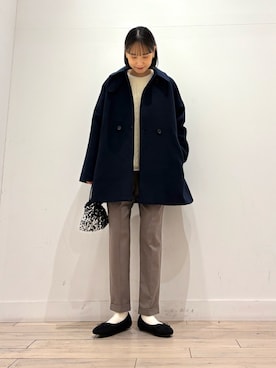 「RODE SKO（ロデスコ）の撥水フラッフィーバレエシューズ（バレエシューズ）」を使った、amiさん（レディース・160cm）の冬コーディネート