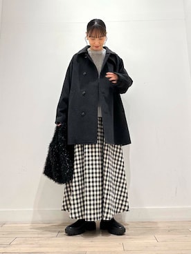 「かぐれ」｜「アイテム（ピーコート）」を使った、amiさん（レディース・160cm）の冬コーディネート