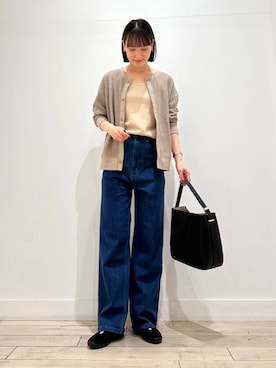 「RODE SKO（ロデスコ）のワンハンドル3WAYバッグ（ハンドバッグ）」を使った、amiさん（レディース・160cm）の秋コーディネート