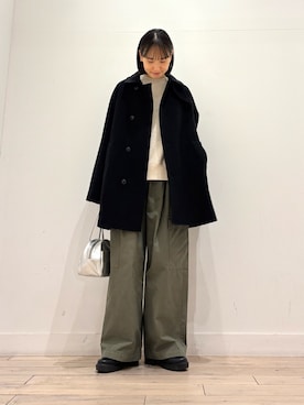 「アイテム（ピーコート）」を使った、amiさん（レディース・160cm）の秋コーディネート