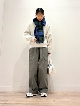 「かぐれ（カグレ）のユーティリティーイージーパンツ（その他パンツ）」を使った、amiさん（レディース・160cm）の冬コーディネート