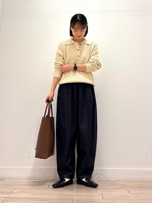 セール】衿付き畦ニット | ポロ襟/春ニット/カジュアル（ニット