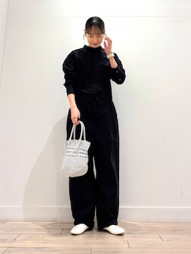 「コート」｜「アイテム（オールインワン・サロペット）」を使った、amiさん（レディース・160cm）の冬コーディネート