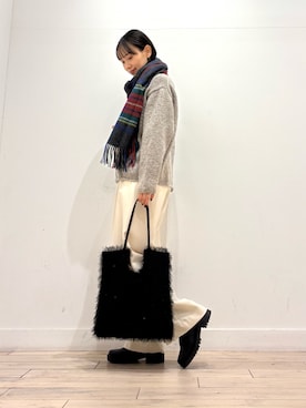 「TWEED MILL（ツイードミル）のアイテム」を使った、amiさん（レディース・160cm）の冬コーディネート