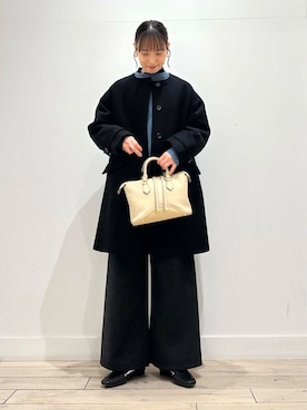「URBAN RESEARCH DOORS（アーバンリサーチドアーズ）のピンタックフリルスタンドカラーブラウス（シャツ/ブラウス）」を使った、amiさん（レディース・160cm）の冬コーディネート