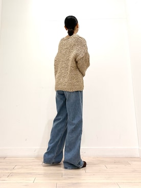 「LAATO（ラート）のhandmade knit（ニット/セーター、グレー系）」を使った、amiさん（レディース・160cm）の秋コーディネート