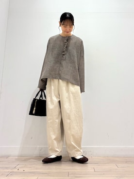 「RODE SKO（ロデスコ）の撥水フラッフィーバレエシューズ（バレエシューズ）」を使った、amiさん（レディース・160cm）の秋コーディネート