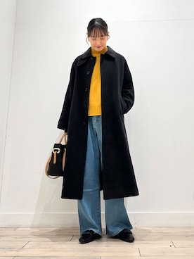 「冬の差し色コーデ」｜「アイテム（ジャケット/アウター）」を使った、amiさん（レディース・160cm）の冬コーディネート