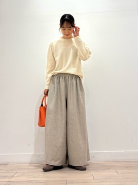 「URBAN RESEARCH DOORS（アーバンリサーチドアーズ）のWフェイスモールコクーンプルオーバー（Tシャツ/カットソー）」を使った、amiさん（レディース・160cm）の冬コーディネート