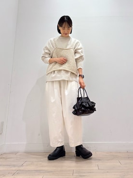 「クロップドパンツ」｜amiさん（レディース・160cm）の秋コーディネート