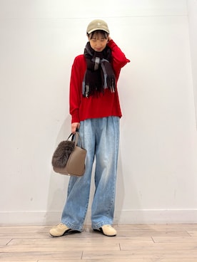 「ニット/セーター」｜「アイテム（帽子）」を使った、amiさん（レディース・160cm）の秋コーディネート