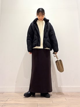 「アイテム（ダウンジャケット/コート）」を使った、amiさん（レディース・160cm・30代）の冬コーディネート