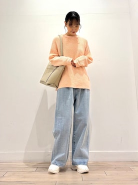 「ストレート×イエベ春」｜「アイテム（マウンテンパーカー）」を使った、amiさん（レディース・160cm）の冬コーディネート