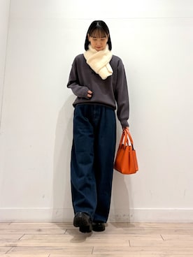 「アイテム（トートバッグ）」を使った、amiさん（レディース・160cm・30代）の冬コーディネート