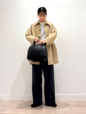 「newarrival」｜「アイテム（ステンカラーコート）」を使った、amiさん（レディース・160cm）の冬コーディネート