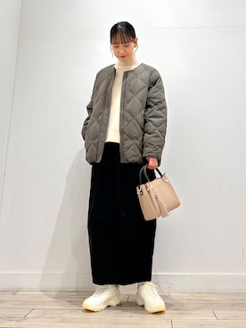 「キルトダウン」｜amiさん（レディース・160cm）の冬コーディネート