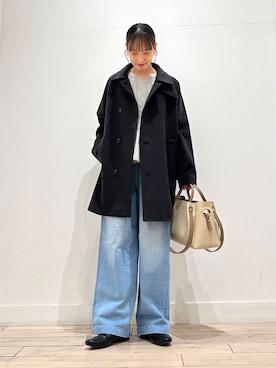 「かぐれ」｜「アイテム（ピーコート）」を使った、amiさん（レディース・160cm）の冬コーディネート