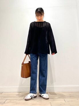 「RODE SKO（ロデスコ）のワンハンドル3WAYバッグ（ハンドバッグ）」を使った、amiさん（レディース・160cm）の夏コーディネート