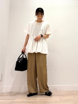 「URBAN RESEARCH DOORS（アーバンリサーチドアーズ）の『UVカット/接触冷感/吸水速乾』ドライタッチリラックスパンツ（その他パンツ）」を使った、amiさん（レディース・160cm）の夏コーディネート