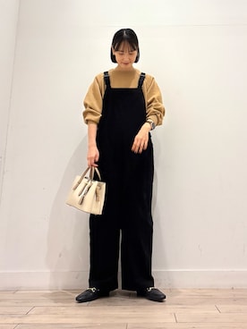 「アイテム（オールインワン・サロペット）」を使った、amiさん（レディース・160cm・30代）の秋コーディネート