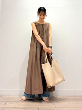 「ストレート×イエベ春」｜「アイテム（ワンピース/ドレス）」を使った、amiさん（レディース・160cm）の夏コーディネート