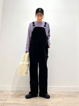 「冬の差し色コーデ」｜amiさん（レディース・160cm）の冬コーディネート