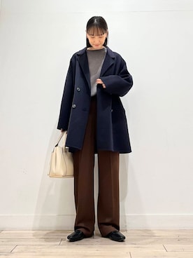 「URBAN RESEARCH DOORS（アーバンリサーチドアーズ）のウールリバーテーラードコート（その他アウター）」を使った、amiさん（レディース・160cm）の秋コーディネート