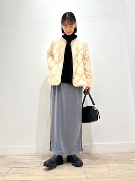 「キルトダウン」｜amiさん（レディース・160cm）の冬コーディネート