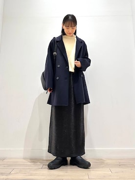 「URBAN RESEARCH DOORS（アーバンリサーチドアーズ）のウールリバーテーラードコート（その他アウター）」を使った、amiさん（レディース・160cm）の秋コーディネート