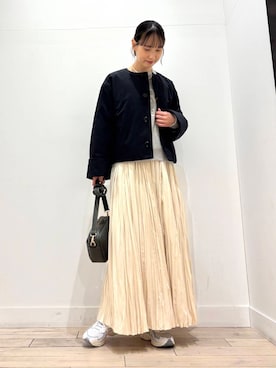 「DANTON」｜「アイテム（アクセサリー）」を使った、amiさん（レディース・160cm）の冬コーディネート