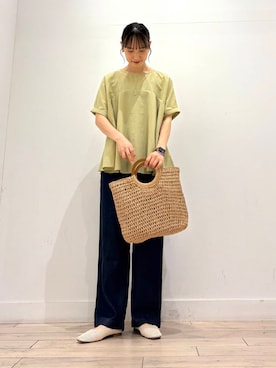 「帰省コーデ」｜「アイテム（その他シューズ）」を使った、amiさん（レディース・160cm）の夏コーディネート